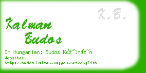 kalman budos business card